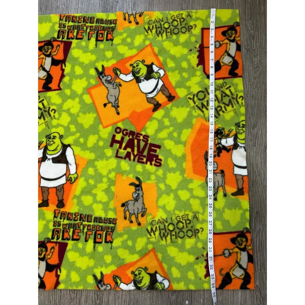 Shrek Fleece Blanket Throw All Over Print Vintage Y2K Movie Meme Rare ~57x35